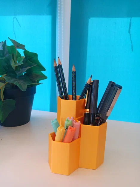 Hộp đựng stationery lục giác, organizer để bàn - Image 7