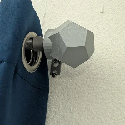 Nắp chặn thanh treo rèm hình khối Dodecahedron in 3D độc đáo