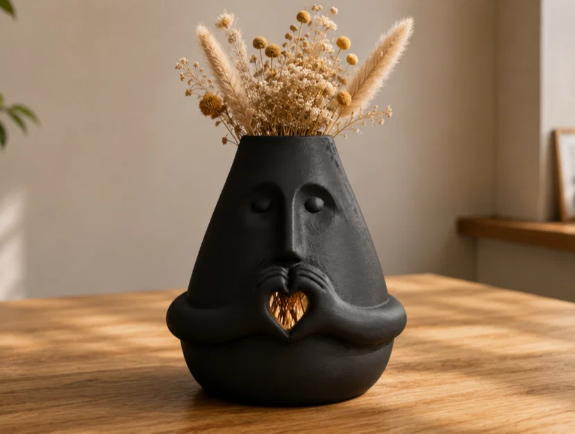 Bình hoa Moa hình trái tim (Moa heart flower vase) - Image 1