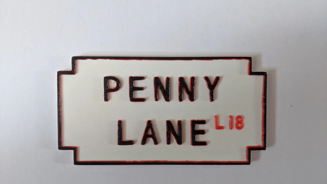 Mô hình 3D bảng tên đường Penny Lane - Biểu tượng Beatles huyền thoại - Image 1