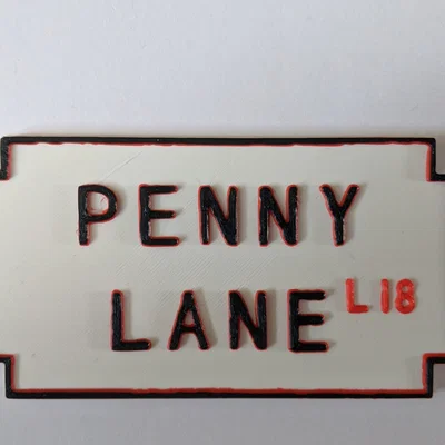 Mô hình 3D bảng tên đường Penny Lane - Biểu tượng Beatles huyền thoại