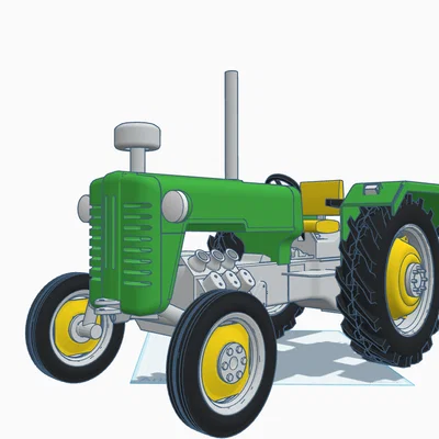 Mô hình xe máy cày (Traktor) in 3D trang trí độc đáo