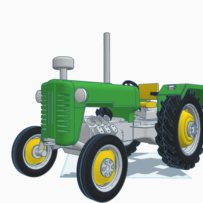 Mô hình xe máy cày (Traktor) in 3D trang trí độc đáo