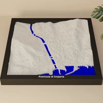 Provincia di Imperia, Italy - 3D Miniature | Mô hình địa hình 3D