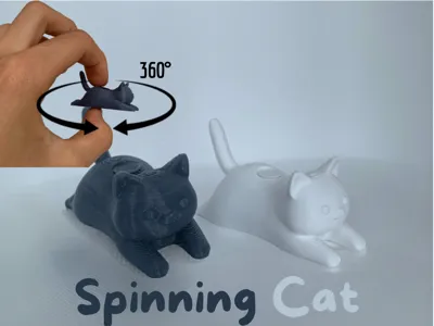 Mô hình 3D Spinning Cat Fidget - Đồ chơi xả stress hình chú mèo - Image 1