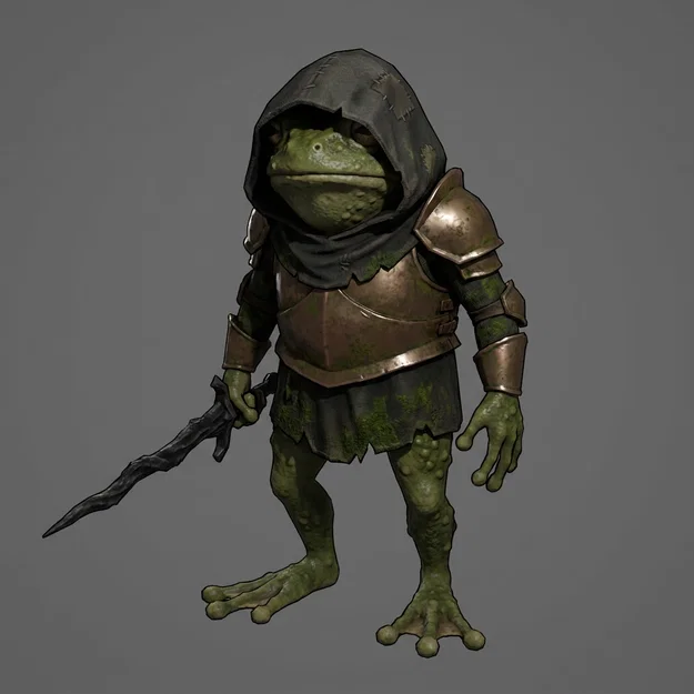 Mô hình Ếch Chiến Binh (Frog Warrior) - File in 3D chi tiết cực đẹp - Image 1
