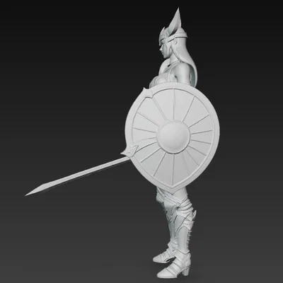 Mô hình 3D nữ chiến binh Valkyrie đầy mạnh mẽ và chi tiết