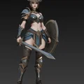 Mô hình 3D nữ chiến binh Valkyrie đầy mạnh mẽ và chi tiết - Thumbnail 3