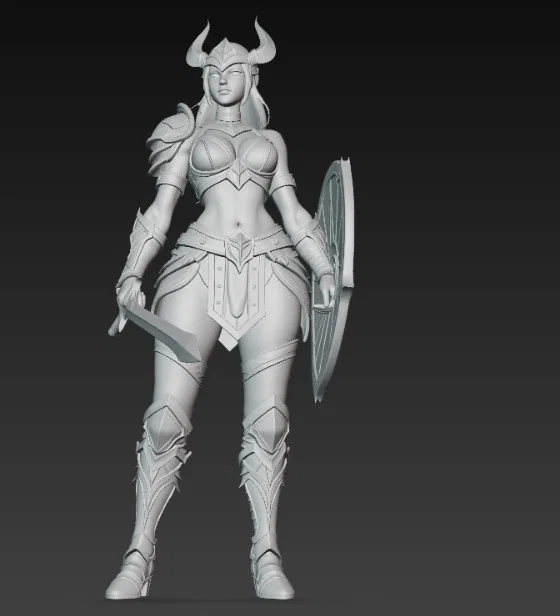 Mô hình 3D nữ chiến binh Valkyrie đầy mạnh mẽ và chi tiết - Image 4