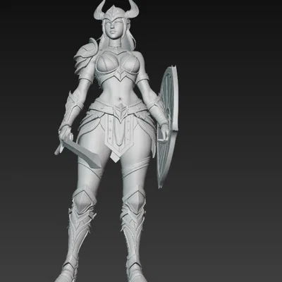 Mô hình 3D nữ chiến binh Valkyrie đầy mạnh mẽ và chi tiết