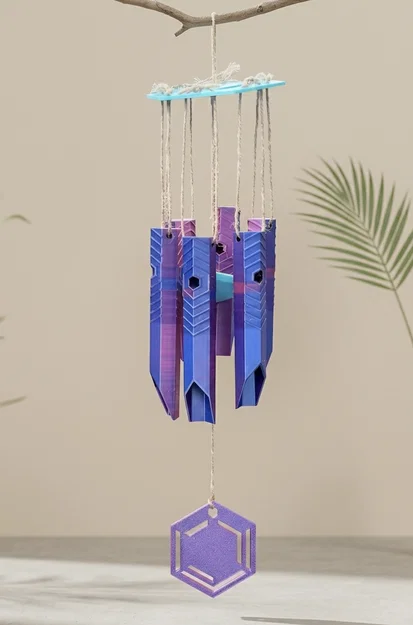 Chuông gió lục giác (Hexagonal Wind Chime) in 3D độc đáo - Image 1