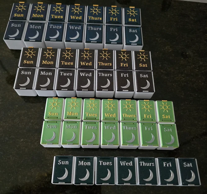 Hộp thuốc (pill box) / medication organizer với các hộp ngăn kéo rút rời - Image 2