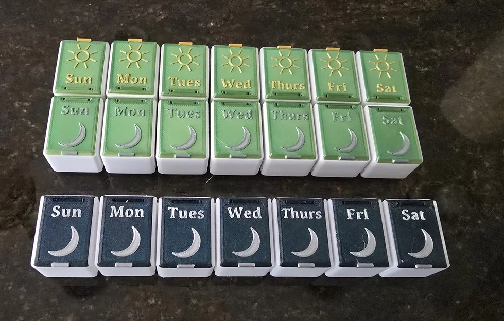 Hộp thuốc (pill box) / medication organizer với các hộp ngăn kéo rút rời - Image 5