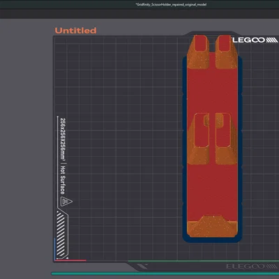 Gridfinity Scissor Holder (Remix: sửa model gốc, rebased, thêm lỗ nam châm 5 khay)
