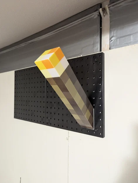 Adapter treo đuốc Minecraft lên pegboard (Minecraft Torch to Pegboard adapter) - Image 1