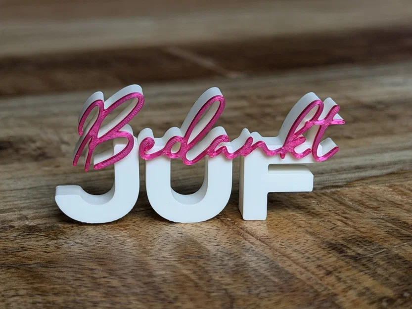 Bedankt Juf – Bảng chữ 3D (3D Text Sign) - Image 2
