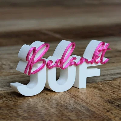 Bedankt Juf – Bảng chữ 3D (3D Text Sign)