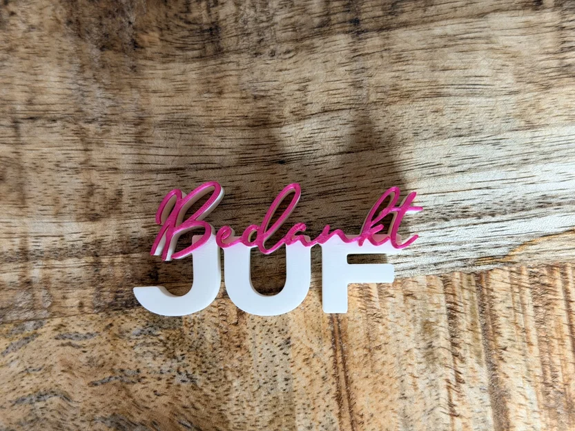 Bedankt Juf – Bảng chữ 3D (3D Text Sign) - Image 4