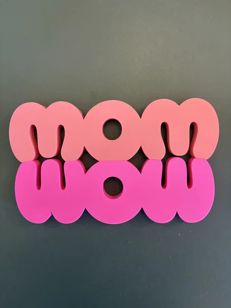 Mô hình chữ 3D MOM WOW - Món quà ý nghĩa tặng mẹ - Image 1