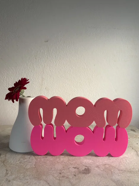 Mô hình chữ 3D MOM WOW - Món quà ý nghĩa tặng mẹ - Image 2