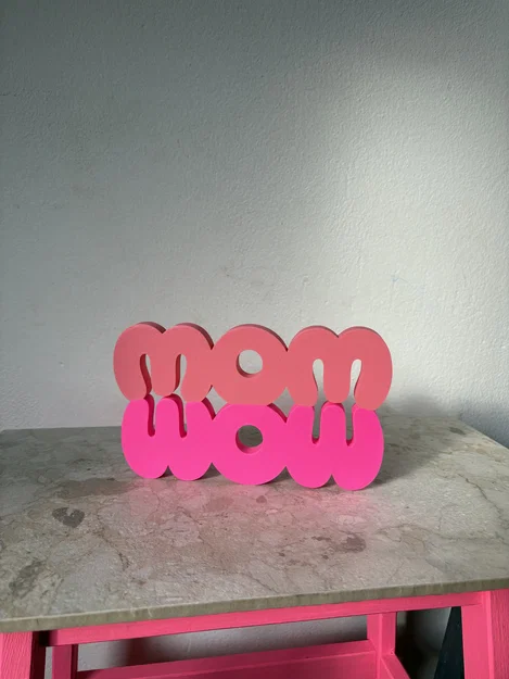 Mô hình chữ 3D MOM WOW - Món quà ý nghĩa tặng mẹ - Image 3