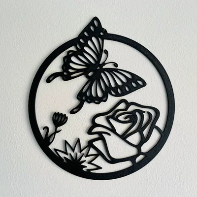 Bướm và Hoa (Butterfly With Flowers) – Trang trí treo tường