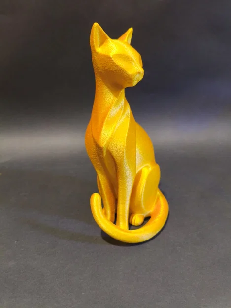 Tượng Mèo Vàng In 3D Thanh Lịch - Image 2