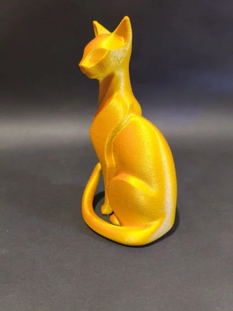 Tượng Mèo Vàng In 3D Thanh Lịch - Image 3