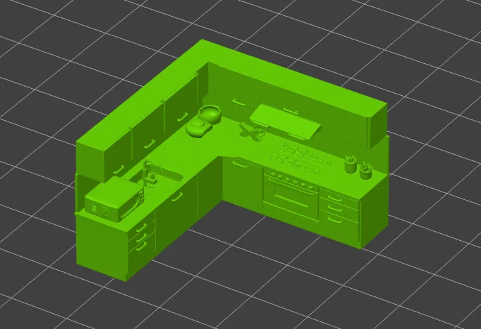 Mô hình trang trí gian bếp hiện đại GT3 (file in 3D) - Image 1