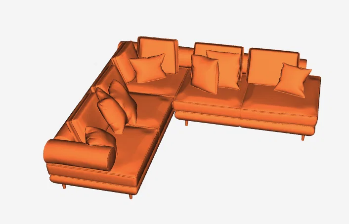 Mô hình ghế sofa chữ L trang trí (Modellino di Arredo GT1) in 3D - Image 1