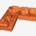 Mô hình ghế sofa chữ L trang trí (Modellino di Arredo GT1) in 3D - Thumbnail 1