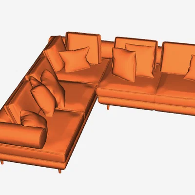 Mô hình ghế sofa chữ L trang trí (Modellino di Arredo GT1) in 3D