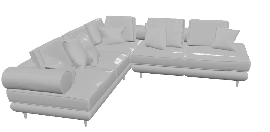 Mô hình ghế sofa chữ L trang trí (Modellino di Arredo GT1) in 3D - Image 2