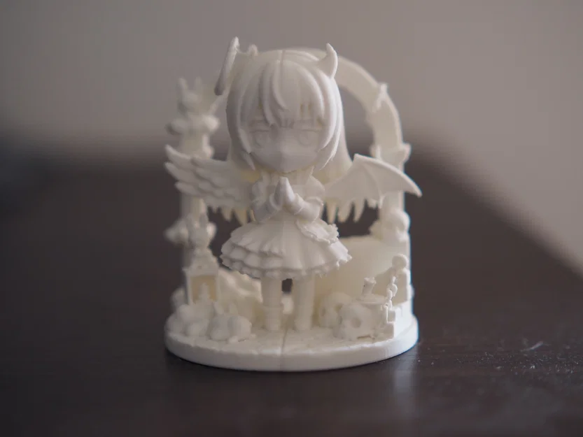 Chibi Đền Thờ Thiên Thần & Ác Quỷ 70mm – Mô Hình Fantasy Đôi - Image 1