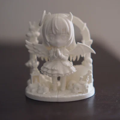Chibi Đền Thờ Thiên Thần & Ác Quỷ 70mm – Mô Hình Fantasy Đôi