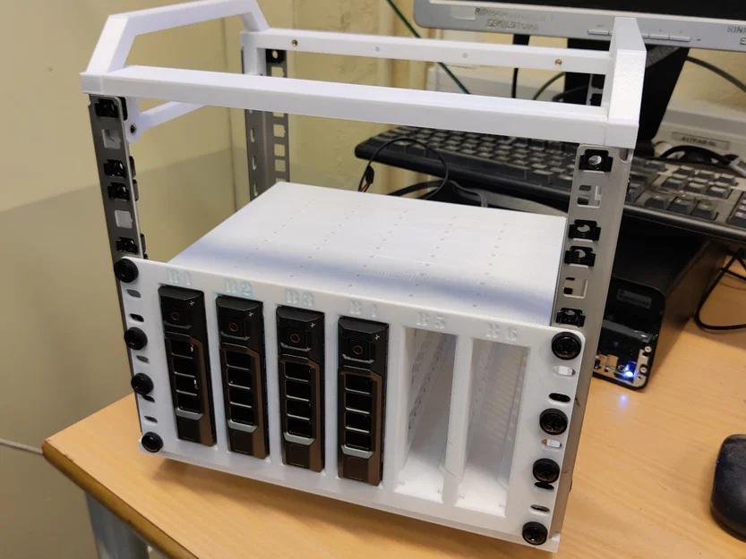 Khung 3U 6x HDD SATA 3.5" cho rack 10" (sled hot swap kiểu Dell) - Image 2