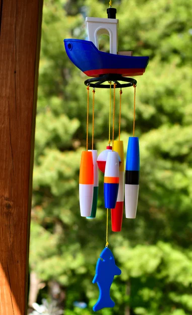 Fishing Benchy Wind Chimes – Chuông gió Benchy câu cá - Image 1