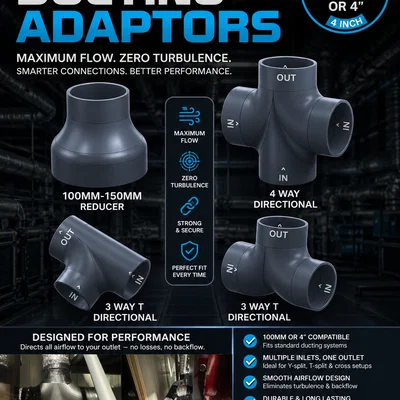 Khớp nối & adaptor ống gió 100mm (4")