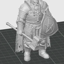 Mô hình 3D Dwarf Paladin - Chiến binh người lùn cho game D&D