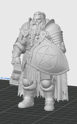 Mô hình 3D Dwarf Paladin - Chiến binh người lùn cho game D&D - Image 2