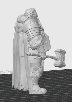 Mô hình 3D Dwarf Paladin - Chiến binh người lùn cho game D&D - Image 3