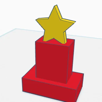 Mô hình cúp ngôi sao (Trophy) 3D đơn giản, đẹp mắt để trang trí
