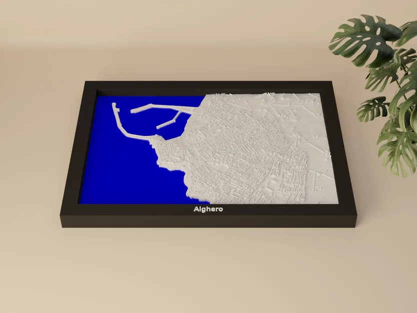 Alghero, Italy - Mô hình thu nhỏ 3D địa hình - Image 1