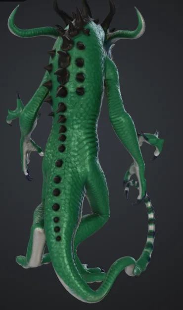 Mô hình 3D Grünes Monster - Quái vật giả tưởng chi tiết sắc nét - Image 3