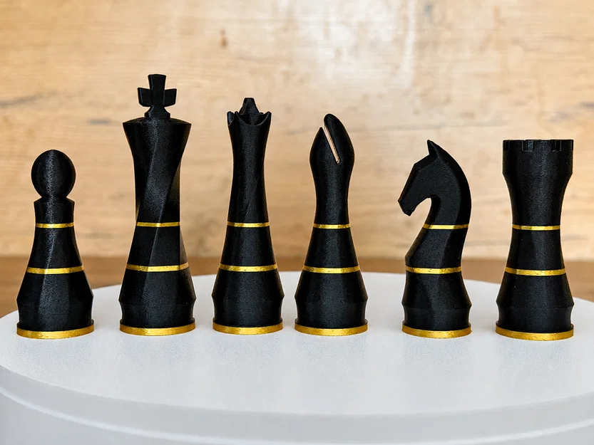 Bộ Cờ Vua Hiện Đại (Modern Chess Set) – STL & 3MF In 3D - Image 1