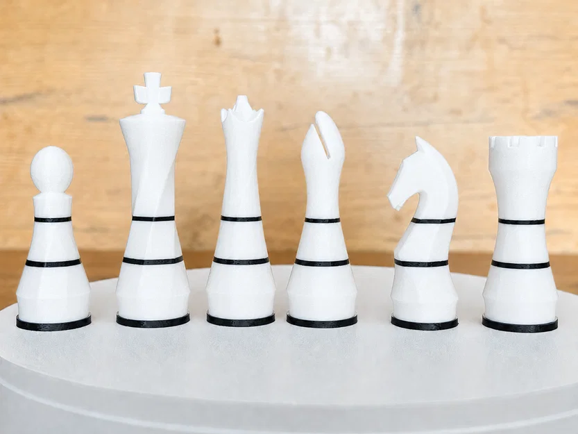 Bộ Cờ Vua Hiện Đại (Modern Chess Set) – STL & 3MF In 3D - Image 2