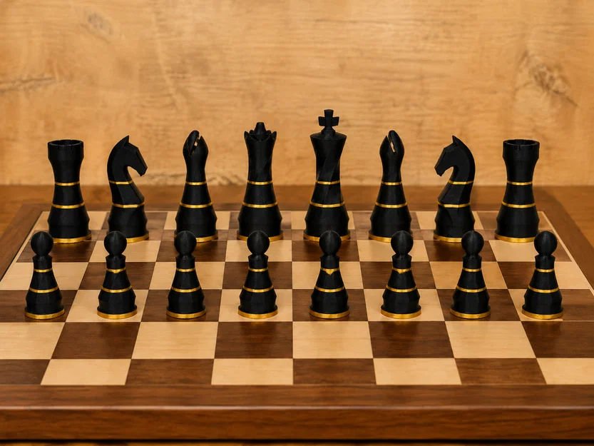 Bộ Cờ Vua Hiện Đại (Modern Chess Set) – STL & 3MF In 3D - Image 3