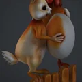 Mô hình trang trí 3D chú Thỏ và Gà trống (hase und hahn) độc đáo - Thumbnail 2