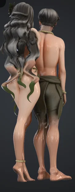 Mô hình 3D Adam và Eva: Tượng nghệ thuật trang trí tinh xảo - Image 3