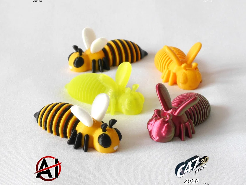 SpringBee – Ong lò xo mini dẻo, print-in-place - Image 1